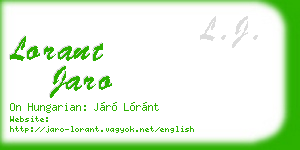 lorant jaro business card
